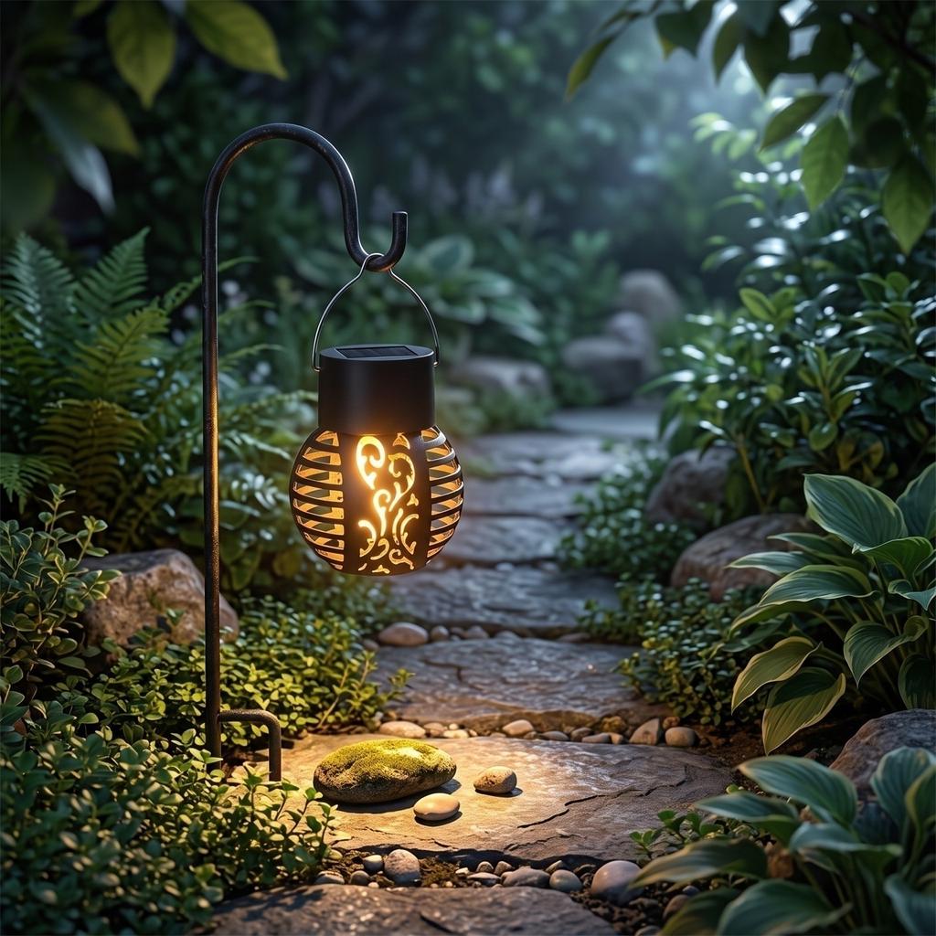 Flame Hanging Ball Light for Outdoor Patio Garden Decorative Mesh