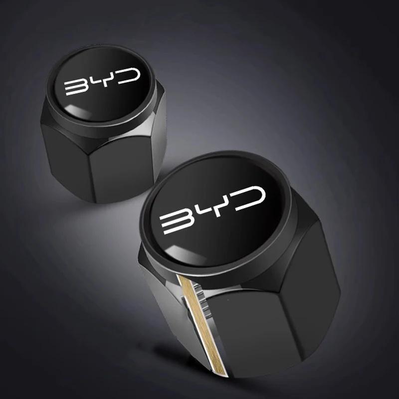 5Pcs Anti-Theft Aluminum Alloy Car Tire Valve Stem Caps for BYD Shark 6 ATTO 3 Han Tang Song Plus Auto Exterior Accessories