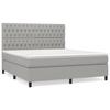 3142033 vidaXL Lit à sommier tapissier avec matelas Gris clair 180x200cm Tissu