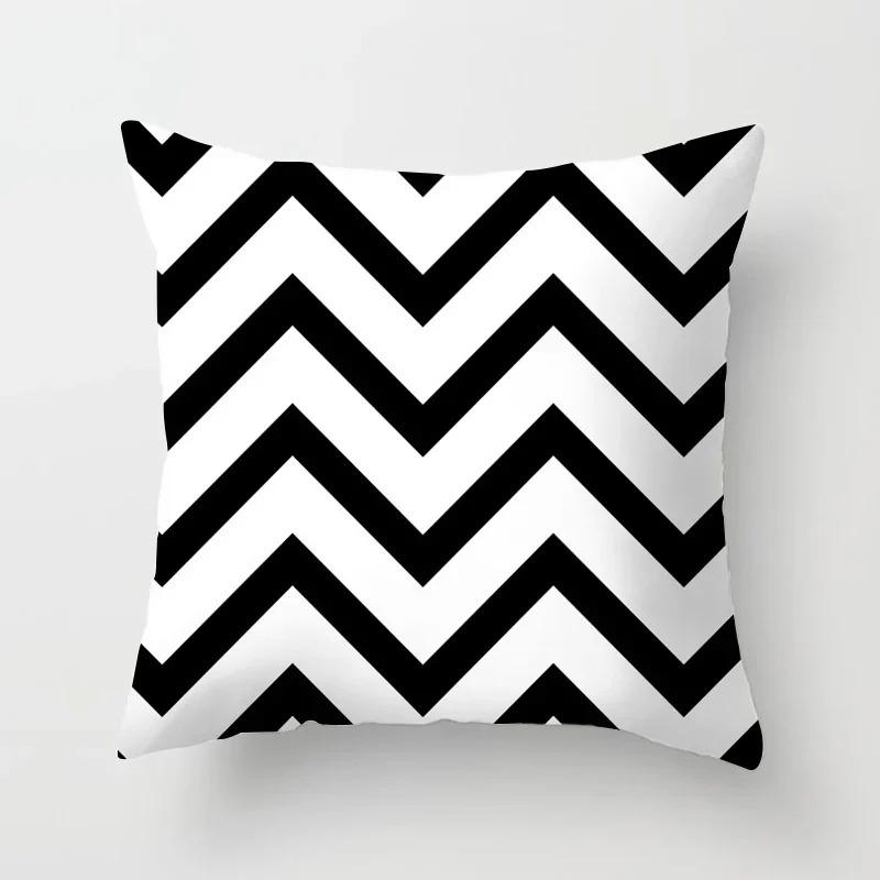 Black line decorative pillowcase living room office ornaments home decoration cushion cover with zipper
