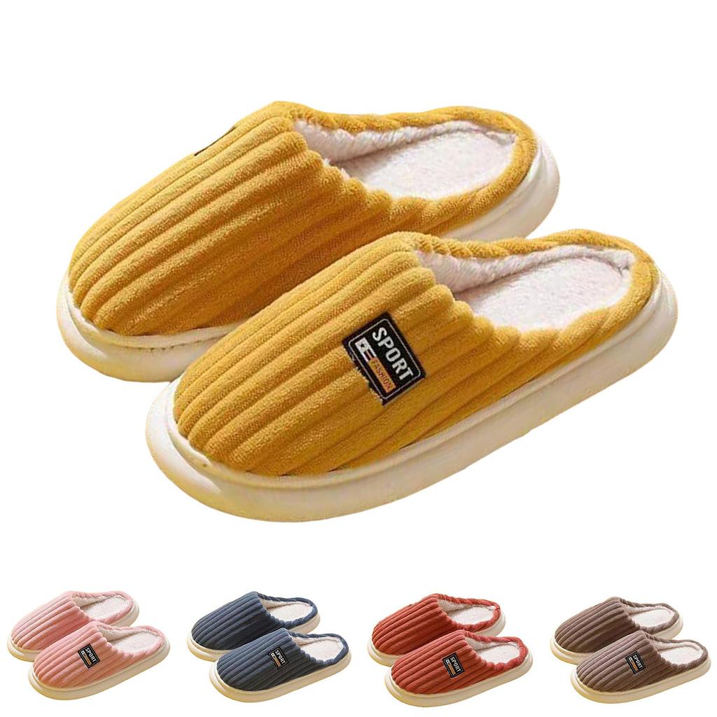 Kapcie damskie Faux Damskie buty Moda Para Domowe Kapcie bawełniane Proste Ciepłe Kapcie z grubą podeszwą Zapatos De Mujer