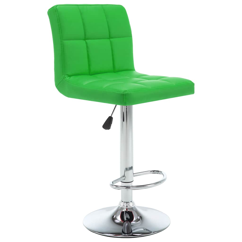 Bar Stool Set 2 Pcs Green Faux Leather