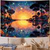 Sunrise Forest Lake Digital Printing Polyester Wall Hanging Tapestry Decorative Living Room Bedrooms Office Background Gift