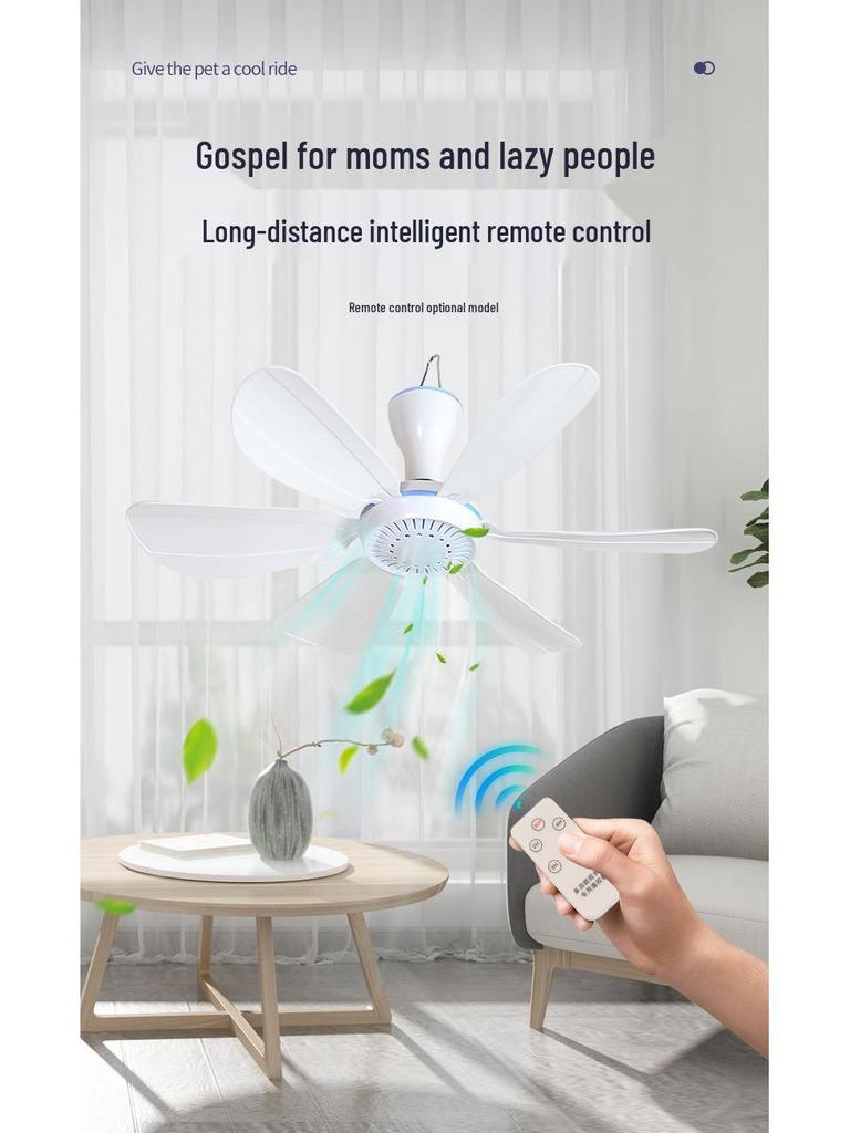 Silent Breeze Hanging Mini Ceiling Fan with Mosquito Net for Dorms and Beds