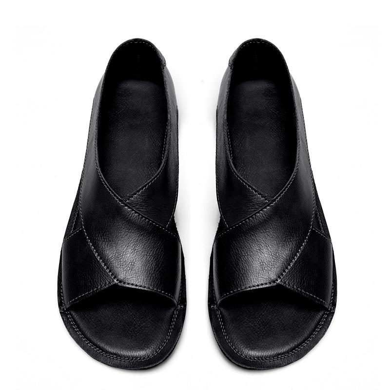 

Sandals men s 2025 summer new men s outer wear large size beach shoes casual leather open toe breathable retro sandals 38