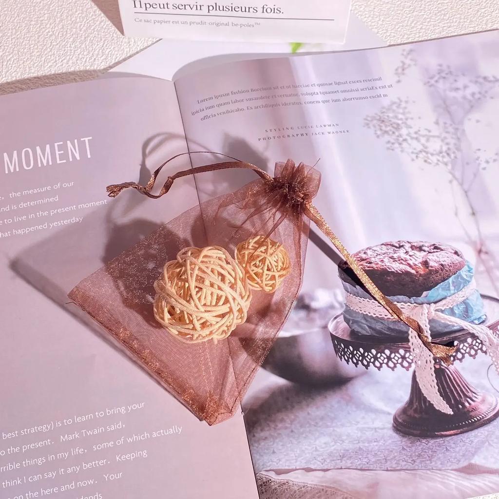 100 Farbige Transparente Garnbeutel Schmuck Süßigkeiten Geschenk Kosmetik Probeverpackungsbeutel Mehrere Größen Einfarbig Bündeltaschen