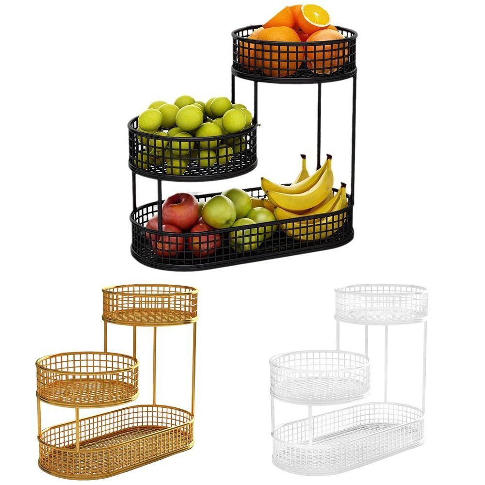 Multi Layer Countertop Fruit Basket Storage Fruit Vegetable Shelf Vegetable Rack Stand  Desktop