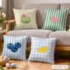 Simple Stripe Fruits Ins Cushion Cover Silky Short Plush Invisible Zipper Dustproof Sofa Pillow Case For Home Decor