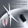 New French Dual Ended French Cat Eye Magnet Tool Y-Shaped Plate Magnetic Auxiliary Tool Gel Polish Magnet Rod Tool DIY Nail Art