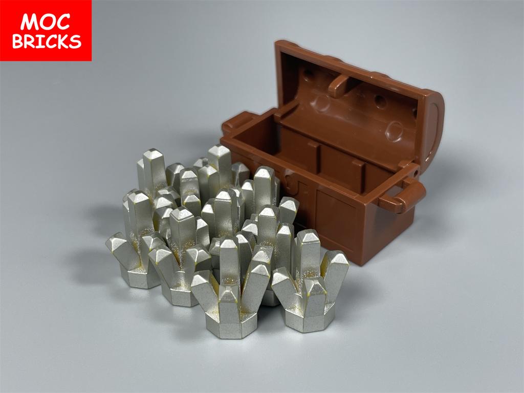 MOC Bricks Treasure Box Money Gold Coin Gem Precious Stone Building Blocks Educational Assembled Parts Toys For Kids Gift