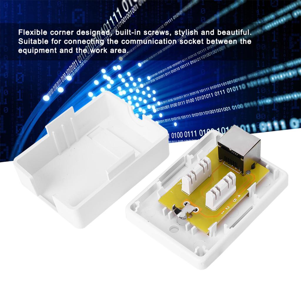 2 Stück Desktop-Informationsanschlussdose RJ45?8P8C CAT6 Einzelport Geschirmte Netzwerkkabel Aufputz