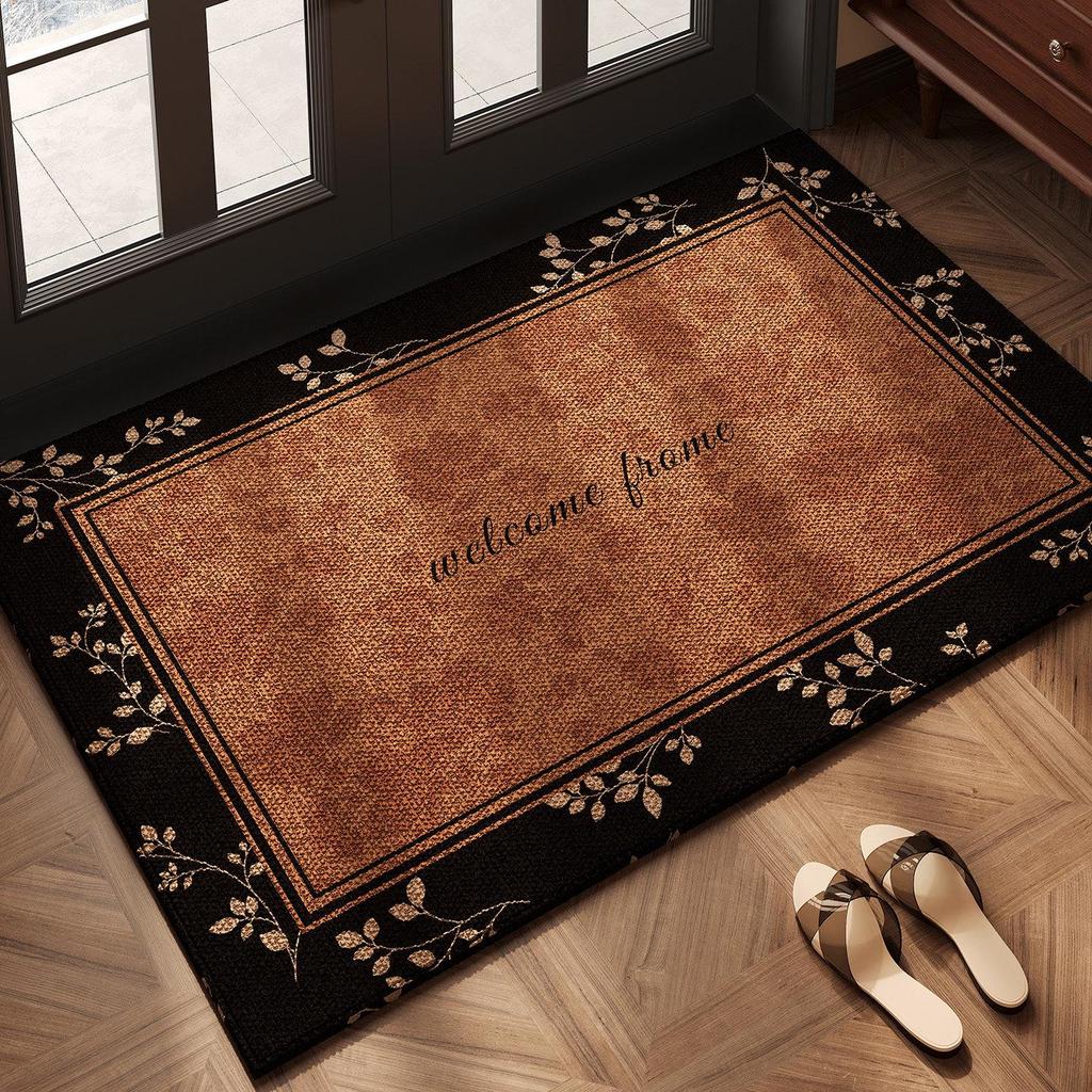 Vintage Door Mat: High-End, Non-Slip, Easy Clean, Cuttable, Dirt-Resistant, Wash-Free for Home Use