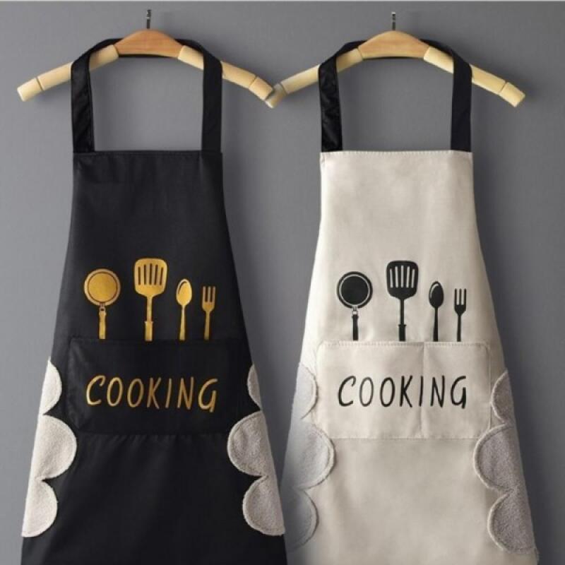 

Waterproof cooking apron for kitchen, restaurant, and cafe ivory