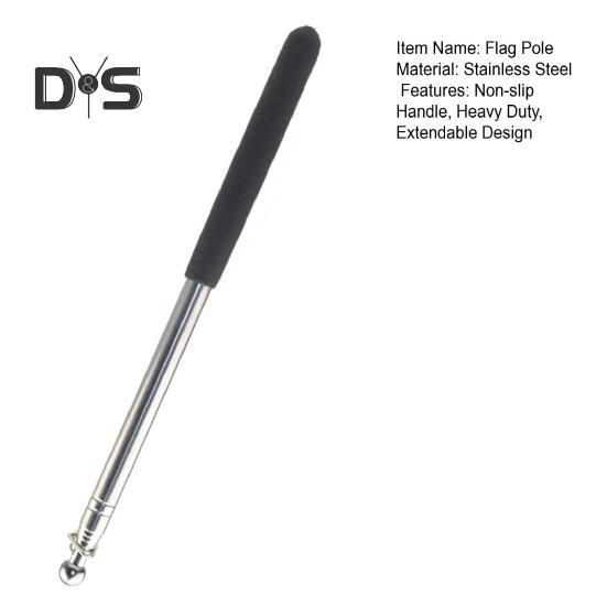 1,2/1,6 m Teleskop-Tourguide-Fahnenmast mit rutschfestem Griff, robuster, ausziehbarer Edelstahl-Fahnenmast für Lehrer, Zeigerbanner, Handfahnenmast