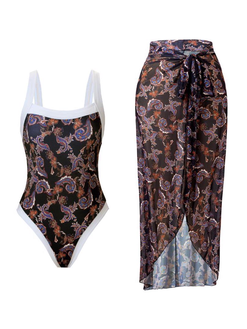 

Женский раздельный купальник 2025 и пляжное платье с сетчатым принтом S