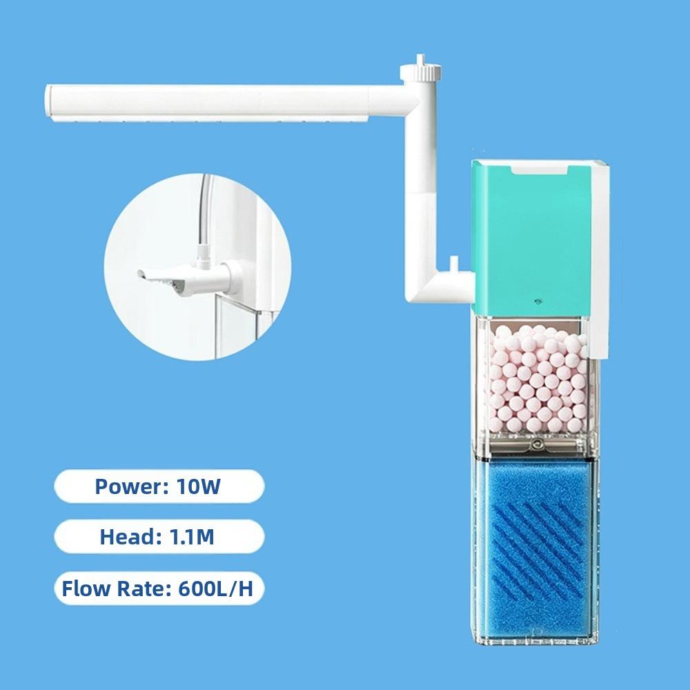 Suction Cup 4-in-1 Fish Tank Filter Wall-Mounted Silent Submersible Pump Water Circulation Waterfall Filter