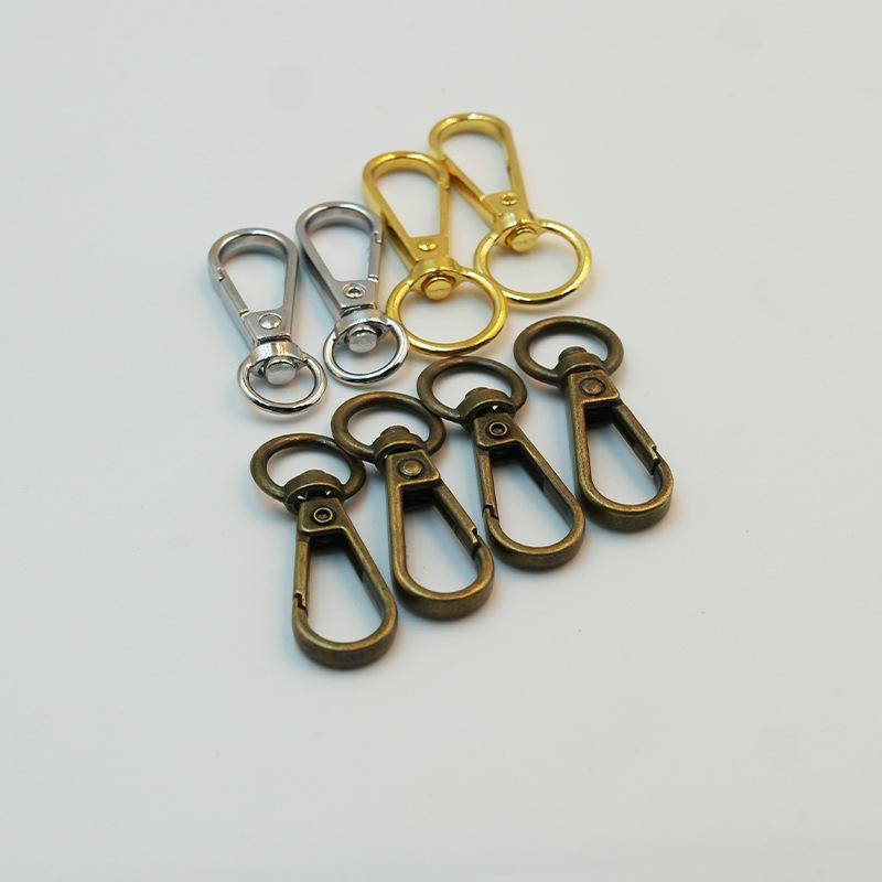 Round Tail Spring Metal Hook Keychain Jewelry Pendant Bag Accessory.