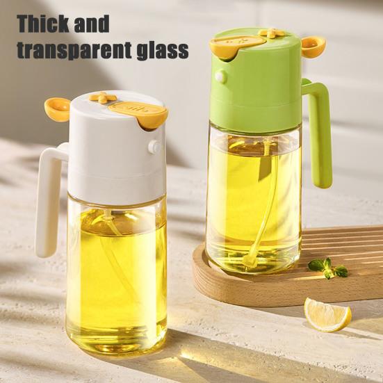 Olive Oil Mist Sprayer 460ml Oil Control Spray Bottle with High-Pressure Nozzle Dual-purpose Kitchen Gadget for Air Fryer Salad Cooking