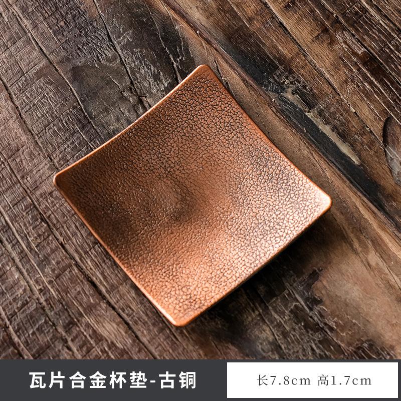 Japanese Style Tea Trays Retro Copper Anti Scalding Cup Holder Mat Pad Kung Fu Teaset Coffee Coaster Tea Ceremony Accessories