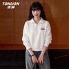 TonLion Women's Polo Collar Letter Print Sweatshirt