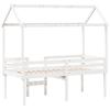 High Bed with Roof White 90x200 cm Solid Pine Wood