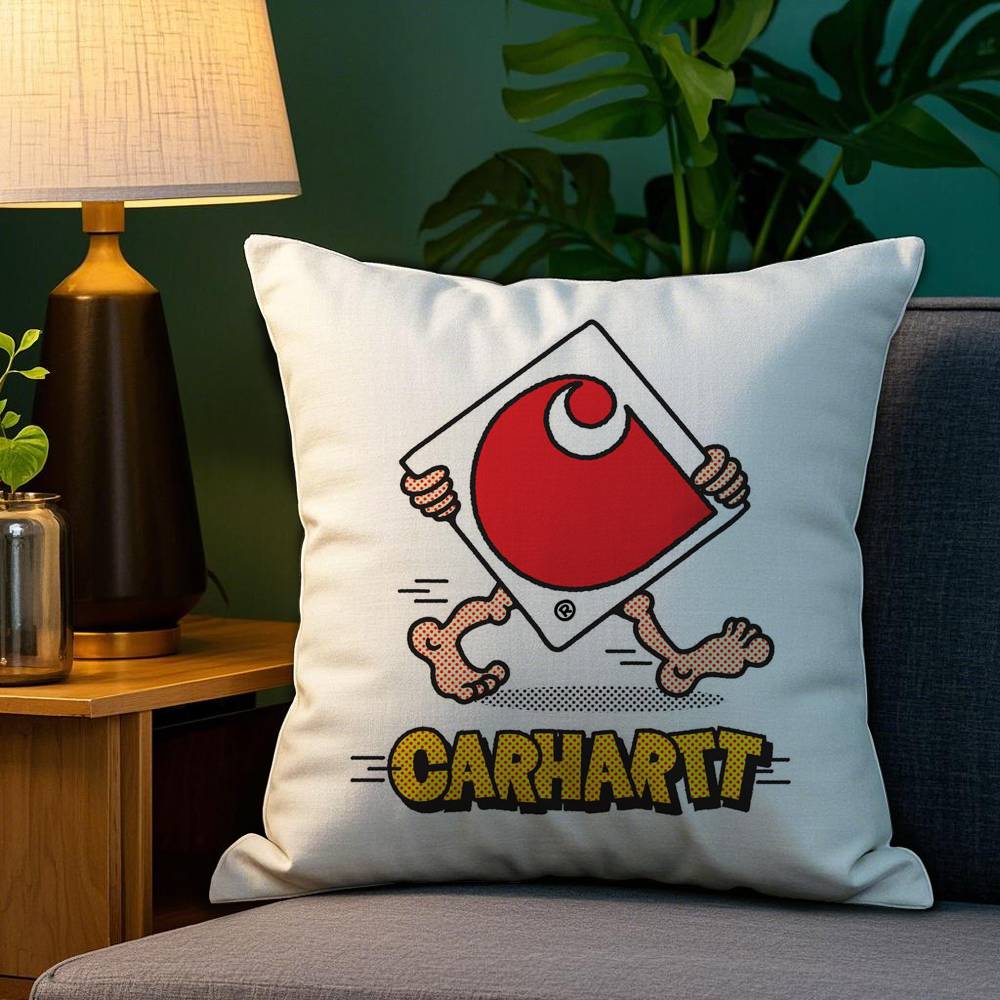 Luxury C-Carhartts-S Brand Pillow Case Plush Fabric Soft Double Sided Print Sofa Cushion Cover Throw Pillow Covers