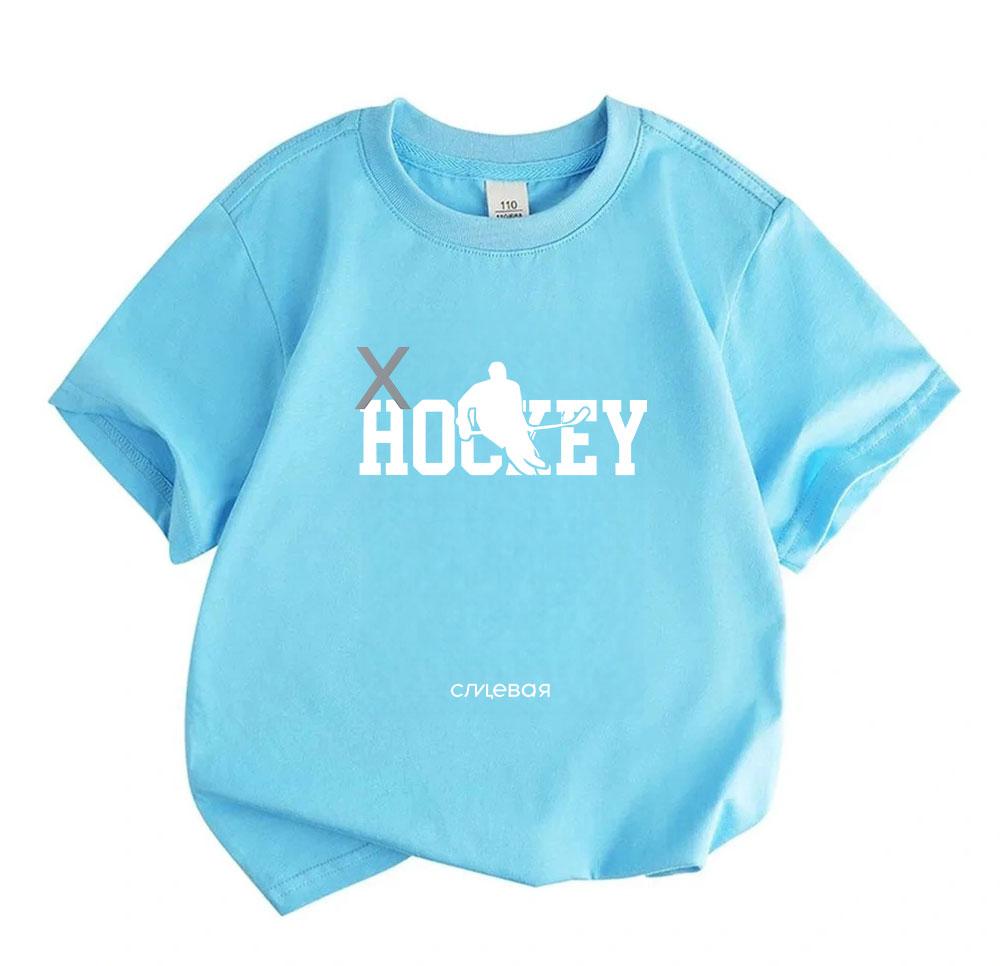 Unisex Kids Boys Girls 100% Cotton Crew Neck Short Sleeve T-Shirt, Cool Ice Hockey Graphic Casual Lightweight Tee for Children Daily Sports Outdoor We