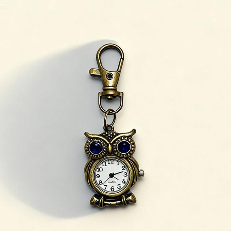 Tiny Cute Owl Shaped Pendant Pocket Watch For Kid Men Women Retro Quartz Pocket Clock Gifts Arabic Numerals Dial