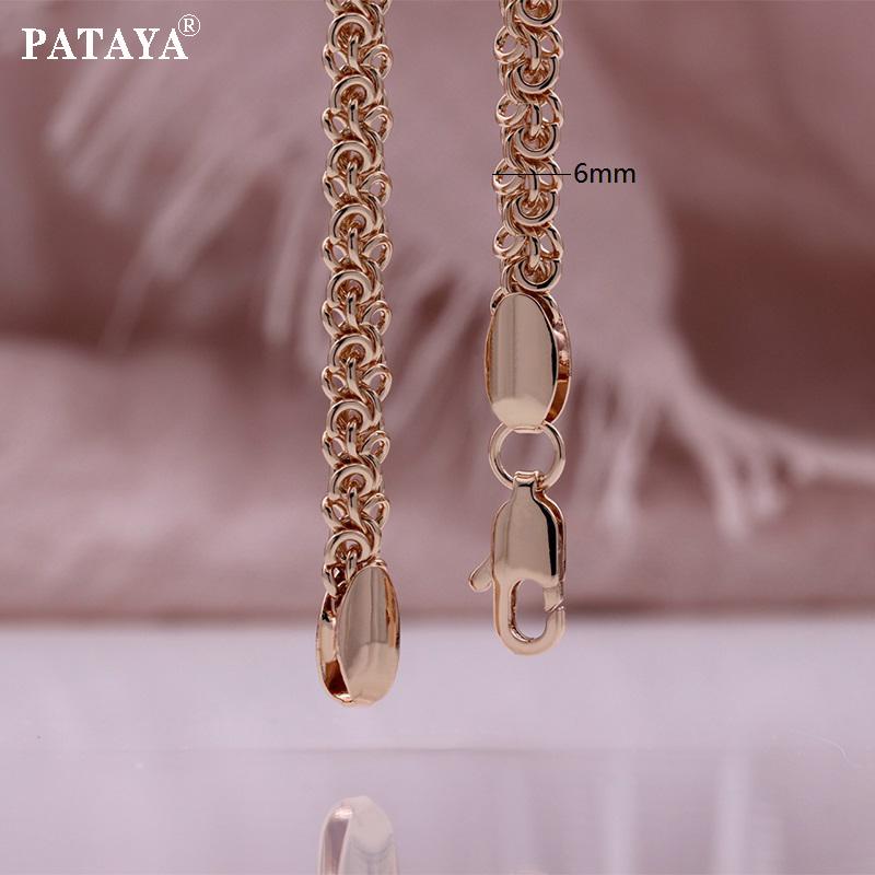 PATAYA Colar com pulseira estilo vintage de artesanato italiano em ouro rosa