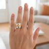 Engraved Line Two-tone Ring Double Layer Punk Style Ring  Holiday Accessories