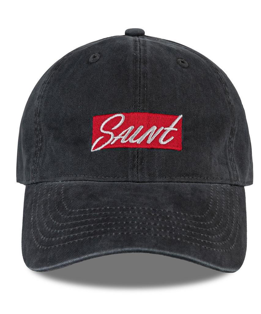 Wig Saint Box Logo Cation Washed Ball Cap - Charcoal