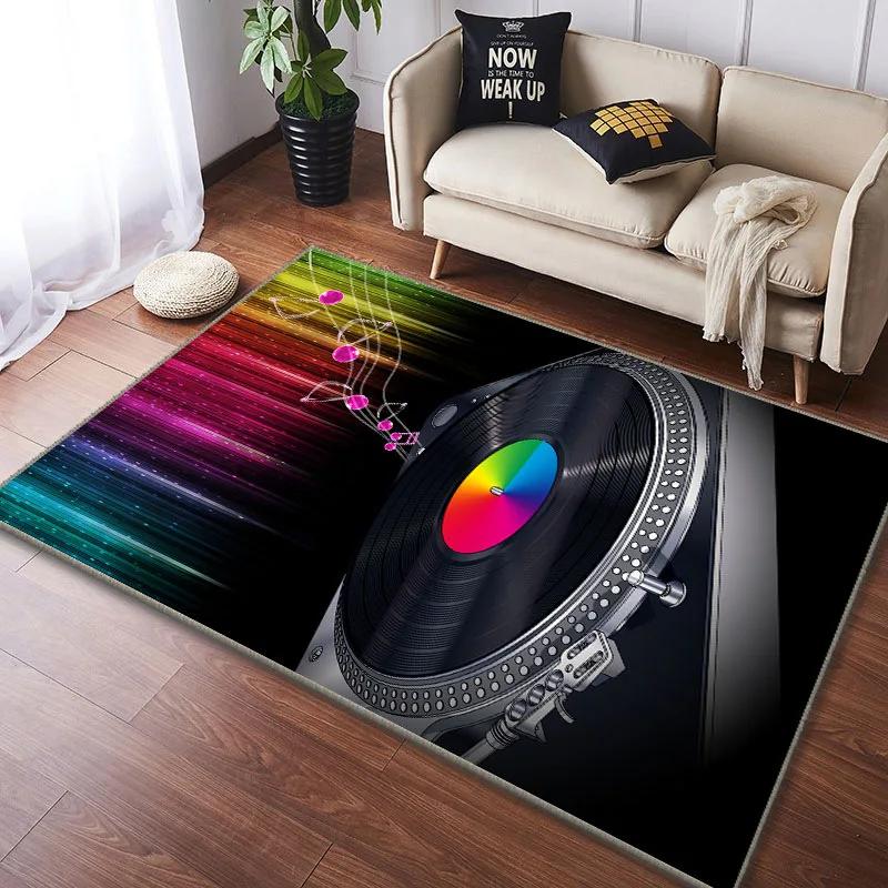 Record CD Creative Carpets Vinyl Record Collection Living Room Decor Area Rugs Music Theme Floor Mat for Bedroom Gamer Room Dorm