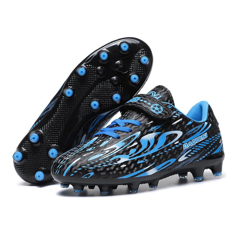 Lace-up-free Velcro Football Shoes Boys Girls Children Shredded Nails Pupil Spikes Competition Training Sports Shoes