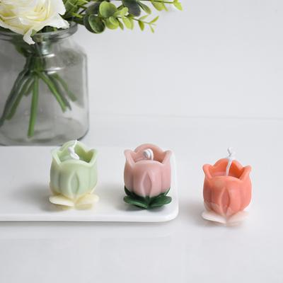 Tulip with Leaves Silicone Candle Mould Cake Decoration Soap Plaster Process Decoration Aromatherapy Resin Silicone Mould Mold