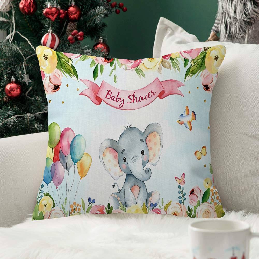 Elephant Baby Shower Pillow Cushion Cover Pillowcase Living Room Sofa Home decorative pillowcase
