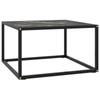 Day and Night - Day and Night Black Coffee Table with Black Marble Glass 60x60x35 Cm