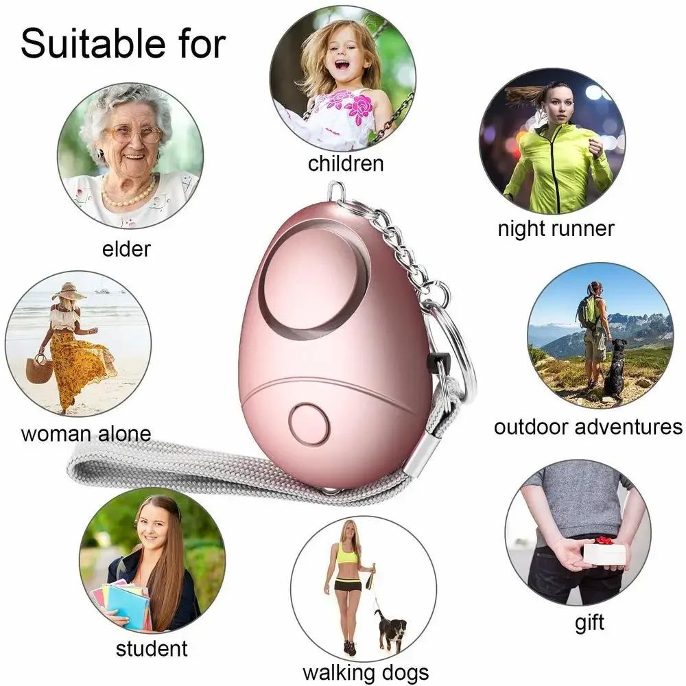 Self-defense Siren 130dB Egg-shaped Girl Women Security Protection Alarm Personal Safety Scream Big Keychain Emergency Alarm