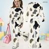 Girls Abstract Printed Round Neck Long Sleeve Top And Flared Pants Two Piece Set
