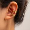Gold earrings, new alloy jewelry, niche light luxury starfish earrings, women's earbone clips.