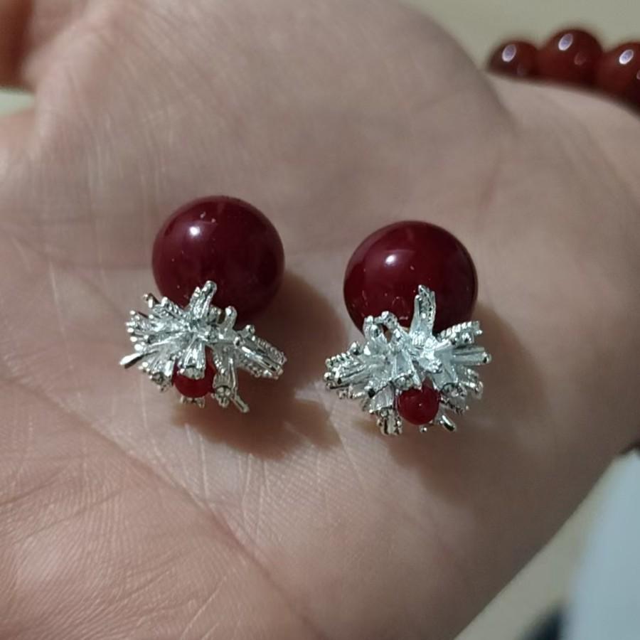 2026 Red Firework Beaded Earrings: Stylish & Luxurious High-End Accessory for Autumn/Winter