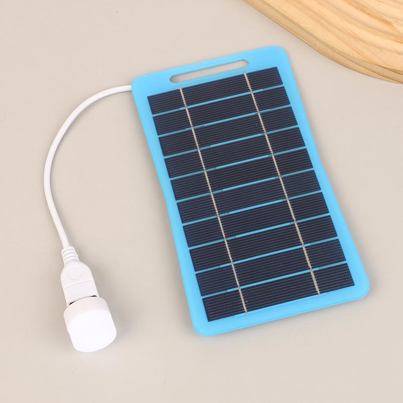 2W 5V Solar Panel With Light Usb Waterproof Outdoor Hiking Camping Portable Battery Mobile Phone Charging Bank Charging Panel
