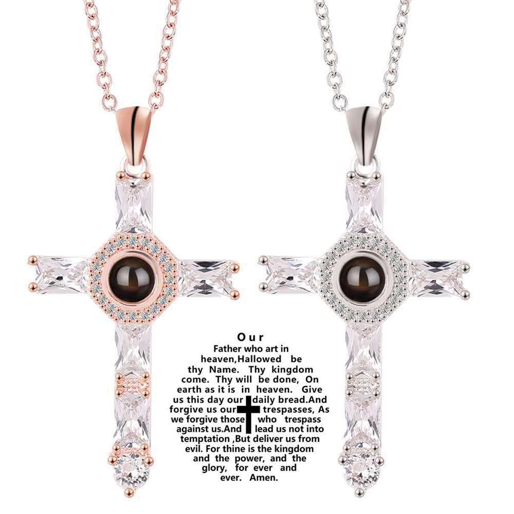New Fashion Handmade Round Glass Bead Catholic Rosary Quality Bead Cross Necklace Beads Cross Religious Pendants Necklace