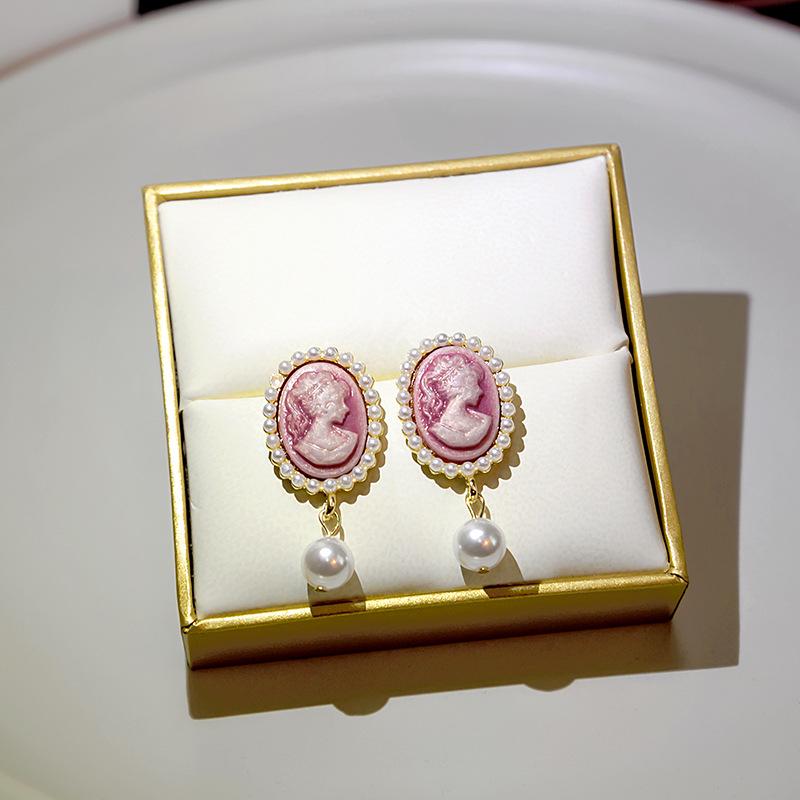 

Французский придворный стиль, серьги-подвески из серебряной иглы с геометрическим дизайном и жемчугом