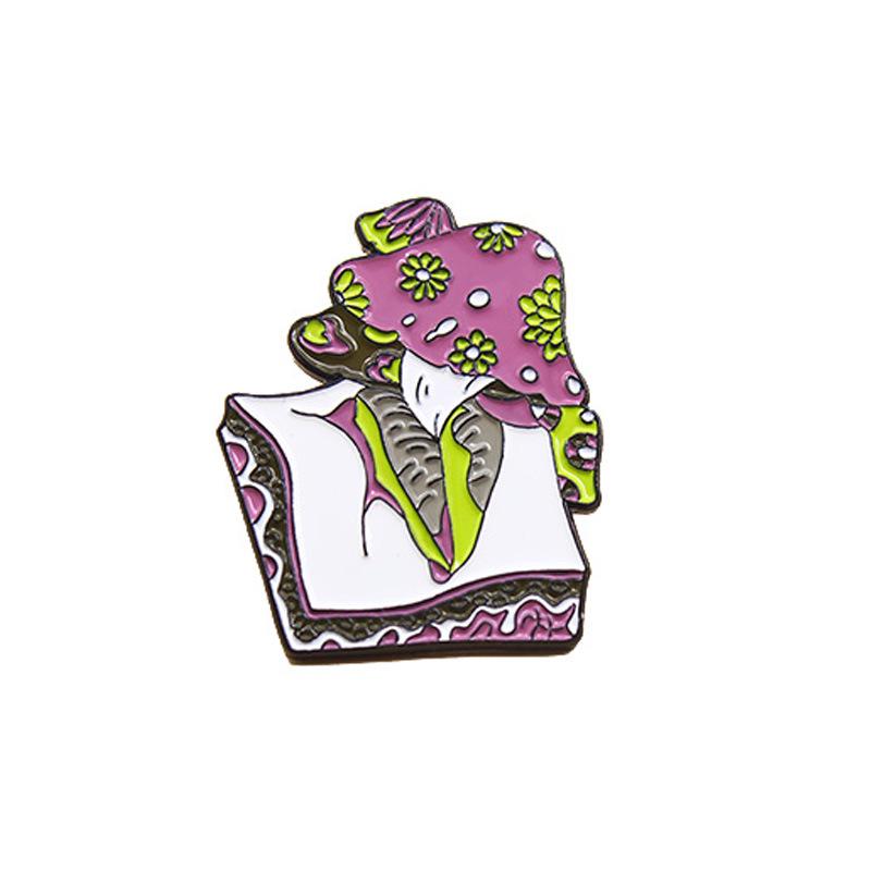 Creative Tongue-Out Mushroom Brooch – Trendy Personalized Alloy Badge