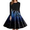 Women's Fashion O-Neck Casual Slim Fit Halloween Printed Long Sleeve Dress