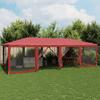 Vidaxl Namiot Imprezowy Z 12 Ścianami Z Siatki, Czerwony, 8X4 M, Hdpe