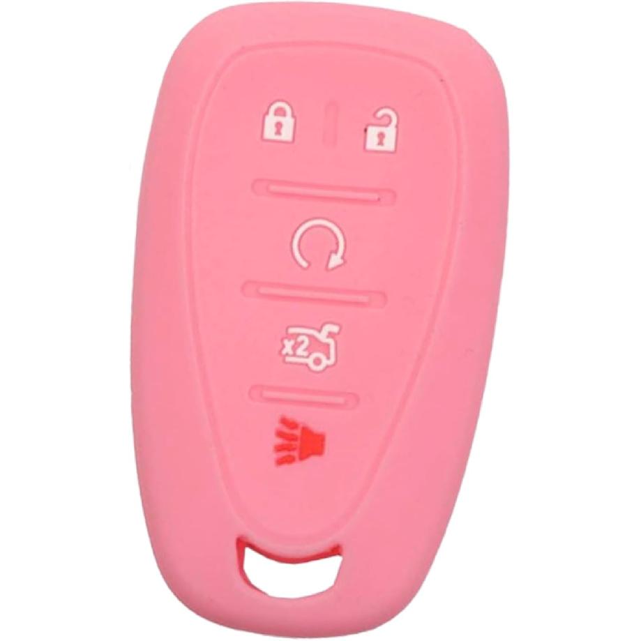 Silicone Key Fob Cover, Remote Key Protector Fit for Chevy Equinox Traverse Blazer Malibu Traiblazer Cruze Sonic 2016-, 5 Buttons Keyless Remote