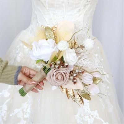 Mariage Artificiels Fleurs Grappe Fleurs Roses Ornements Bouquets Portatifs