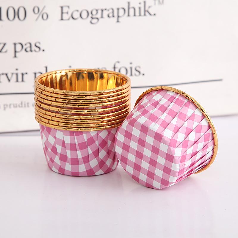 Roll Mouth Cup High Temperature Resistant 50 PCs Thick Baking Cup Baking Cups Medium Large Cake Gold and Silver Cake Paper Cups