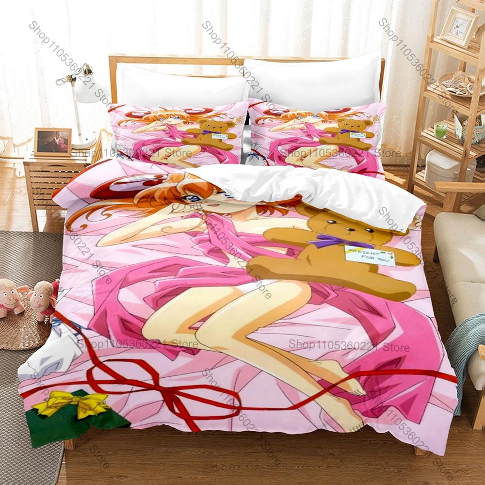 Rizelmine Character Print Duvet Cover + 2 Pillowcases Japanese Anime Romance Comedy Bedding for Gamers